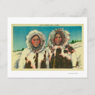 Native Eskimo Girls in AlaskaState Briefkaart