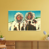 Native Eskimo Girls in AlaskaState Canvas Afdruk (Insitu (Woonkamer))