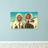 Native Eskimo Girls in AlaskaState Canvas Afdruk (Insitu (Houten vloer))
