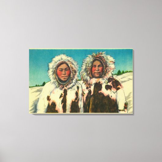 Native Eskimo Girls in AlaskaState Canvas Afdruk (Voorkant)