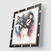 Native Essence: Forest's Heart Evening Glow Vierkante Klok (Hoek)