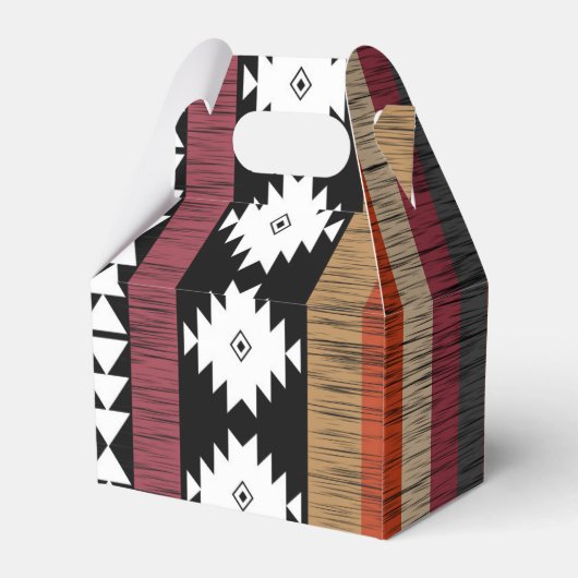 Native Ethnic Colorful Lines Patroon Bedankdoosjes (Achterkant)