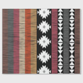 Native Ethnic Colorful Lines Patroon Cadeaupapier (Vlak)