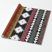 Native Ethnic Colorful Lines Patroon Cadeaupapier (Uitgerold)