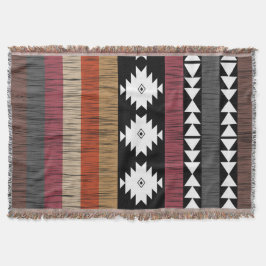 Native Ethnic Colorful Lines Patroon Deken