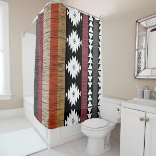 Native Ethnic Colorful Lines Patroon Douchegordijn