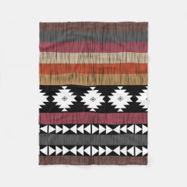 Native Ethnic Colorful Lines Patroon Fleece Deken