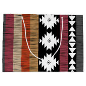 Native Ethnic Colorful Lines Patroon Groot Cadeauzakje (Achterkant)