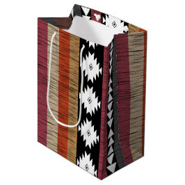 Native Ethnic Colorful Lines Patroon Medium Cadeauzakje