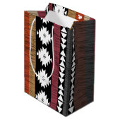 Native Ethnic Colorful Lines Patroon Medium Cadeauzakje (Achterkant Gekanteld)
