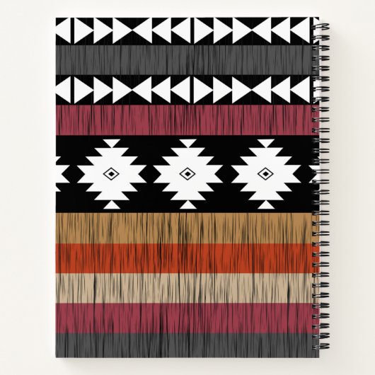 Native Ethnic Colorful Lines Patroon Notitieboek (Achterkant)