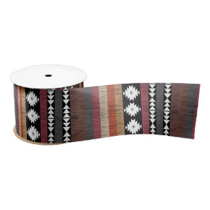 Native Ethnic Colorful Lines Patroon Satijnen Lint