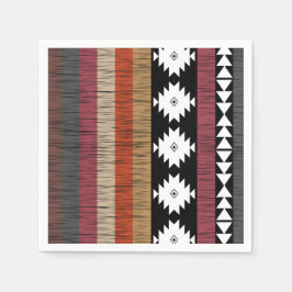 Native Ethnic Colorful Lines Patroon Servet