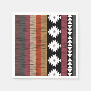 Native Ethnic Colorful Lines Patroon Servet
