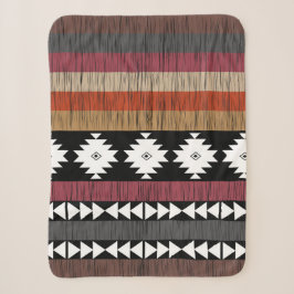 Native Ethnic Colorful Lines Patroon Sherpa Deken
