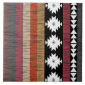 Native Ethnic Colorful Lines Patroon Tegeltje (Voorkant)