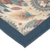 Native Etnic Tribal Feathers pastel blauw koper Tafelkleed (Gekanteld)