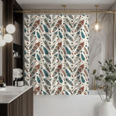 Native Feather Curtain Earthy Tribal Bathroom Look Douchegordijn