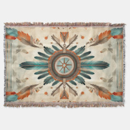  Native Feather Retro Dream Catcher Pattern Deken