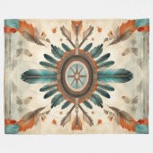  Native Feather Retro Dream Catcher Pattern Fleece Deken (Voorkant (Horizontaal))