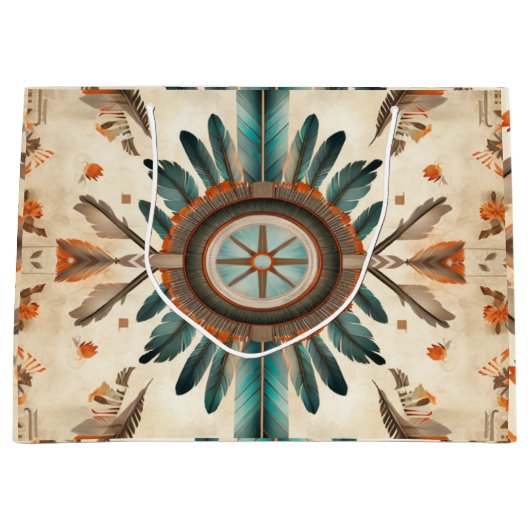  Native Feather Retro Dream Catcher Pattern Groot Cadeauzakje (Voorkant)