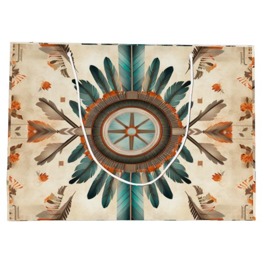  Native Feather Retro Dream Catcher Pattern Groot Cadeauzakje (Achterkant)