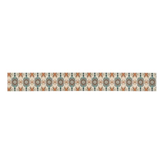 Native Feather Retro Dream Catcher Pattern Grosgrain Lint (Voorkant)