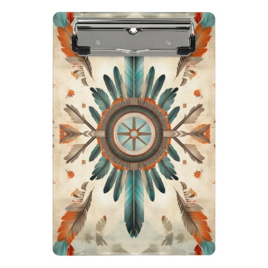  Native Feather Retro Dream Catcher Pattern Mini Klembord (Voorkant)