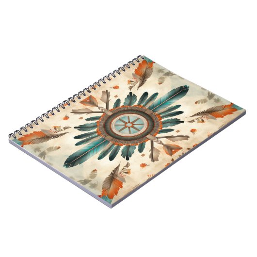  Native Feather Retro Dream Catcher Pattern Notitieboek (Linkerzijde)