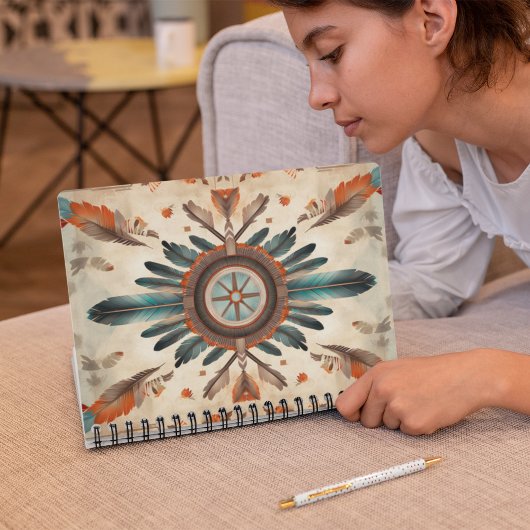  Native Feather Retro Dream Catcher Pattern Notitieboek