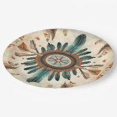  Native Feather Retro Dream Catcher Pattern Papieren Bordje (Gekanteld)