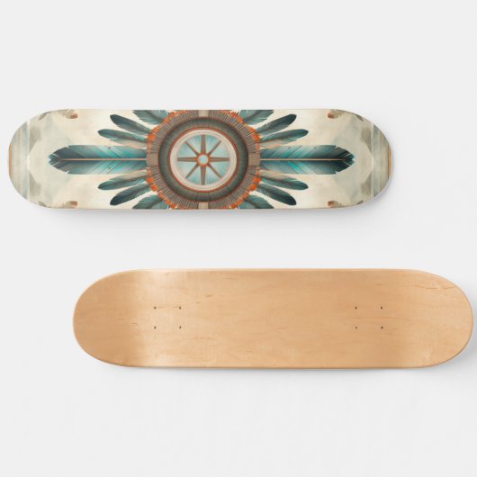  Native Feather Retro Dream Catcher Pattern Persoonlijk Skateboard (Horizontaal)