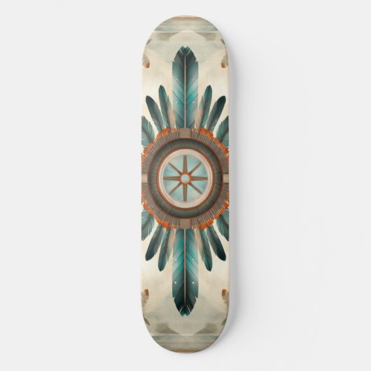 Native Feather Retro Dream Catcher Pattern Persoonlijk Skateboard (Voorkant)