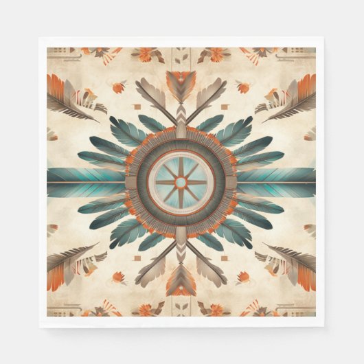  Native Feather Retro Dream Catcher Pattern Servet (Voorkant)