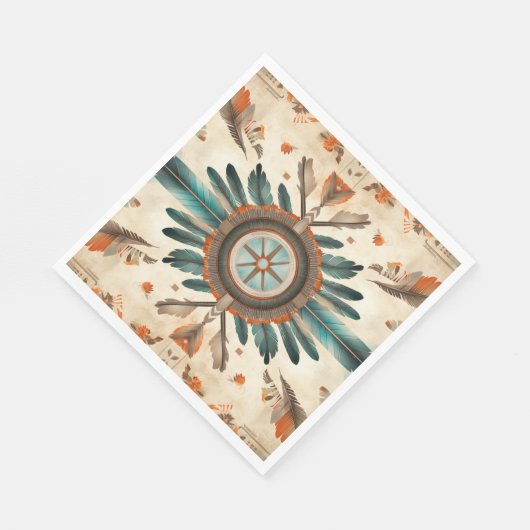  Native Feather Retro Dream Catcher Pattern Servet (Hoek)
