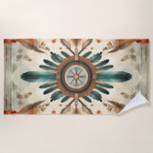 Native Feather Retro Dream Catcher Pattern Strandlaken (Voorkant)