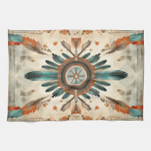  Native Feather Retro Dream Catcher Pattern Theedoek (Horizontaal)