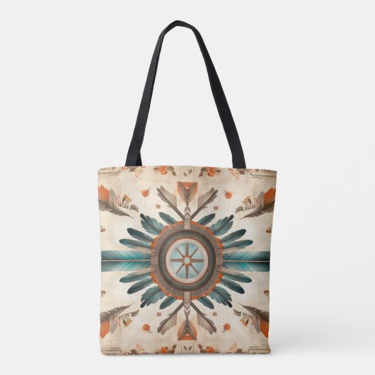  Native Feather Retro Dream Catcher Pattern Tote Bag (Achterkant)