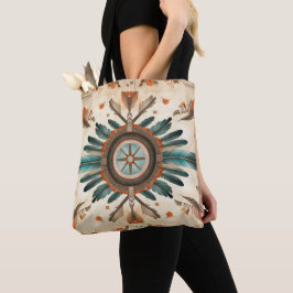  Native Feather Retro Dream Catcher Pattern Tote Bag
