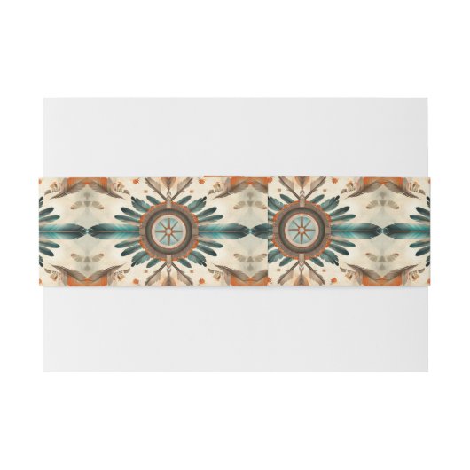  Native Feather Retro Dream Catcher Pattern Uitnodigingen Wikkel (Achterkant Voorbeeld)