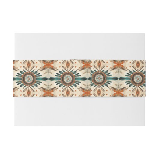  Native Feather Retro Dream Catcher Pattern Uitnodigingen Wikkel (Achterkant Voorbeeld)