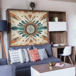  Native Feather Retro Dream Catcher Pattern Wandkleed