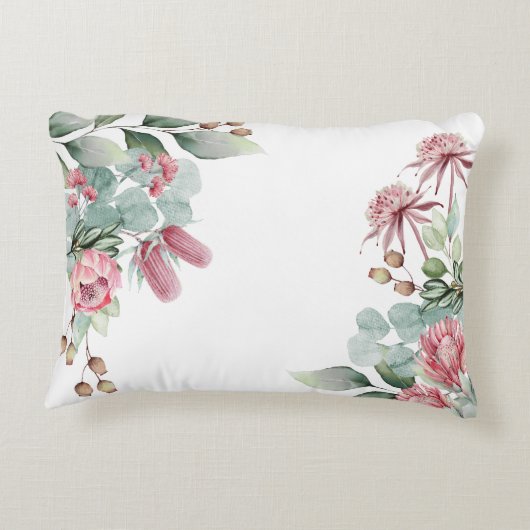 Native Floral Australische Dieren Meisje Kwekerij Accent Kussen (Achterkant)