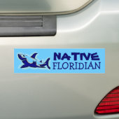Native Florida blauwe haai thema bumpersticker (Op auto)