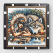 Native Gathering: Heilige Vuur Steen Wijsheid Vierkante Klok (Voorkant)