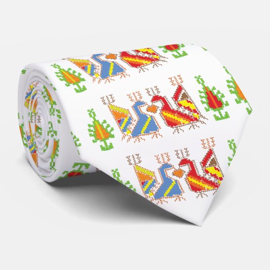 Native Geometric Pattern Stropdas (Opgerold)