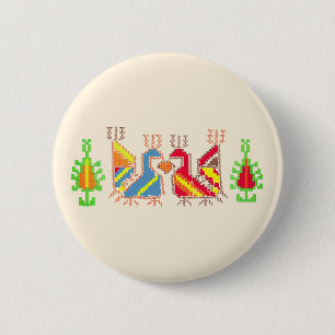 Native geometrische patroon ronde badge button 5,7 cm