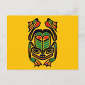 Native Haida Art Frog - zwart op geel Briefkaart (Voorkant)