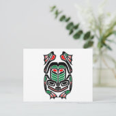 Native Haida Art Frog - zwart op wit Briefkaart (Staand voorkant)
