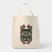 Native Haida Art Frog - zwart Tote Bag (Voorkant)